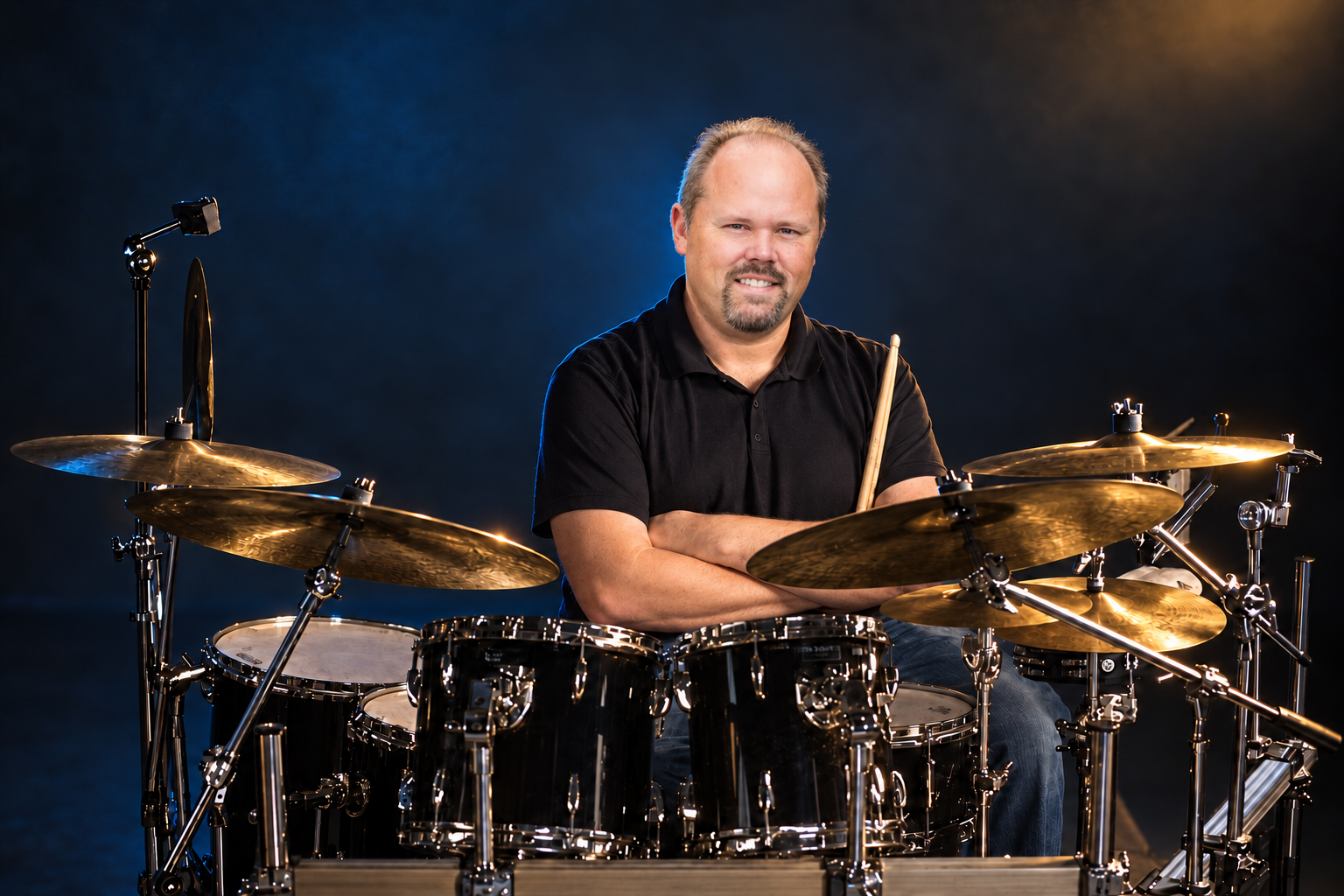 Troy Bashor performing on drums
